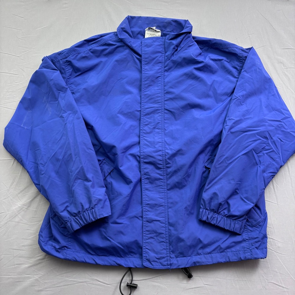 Vtg Joes Outdoors Mens Blue Lightweight Windbreaker Mesh Lined Full Zip Jacket L